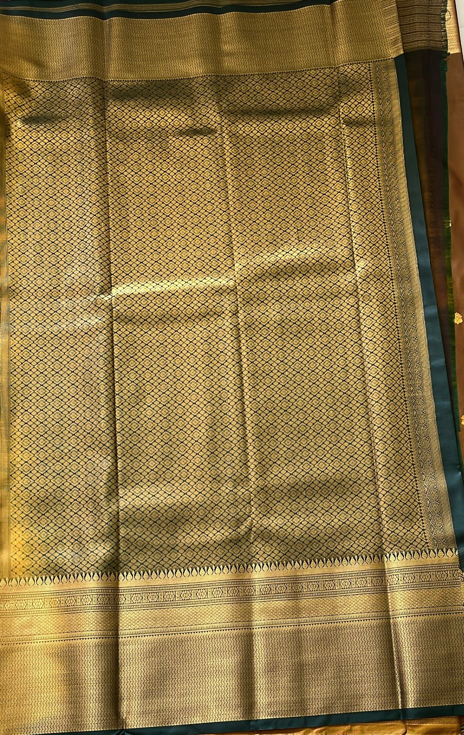 Traditional Semi Silk Saree with Contrast Border & Pallu