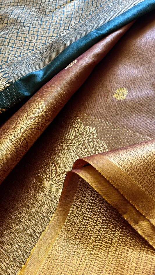 Traditional Semi Silk Saree with Contrast Border & Pallu