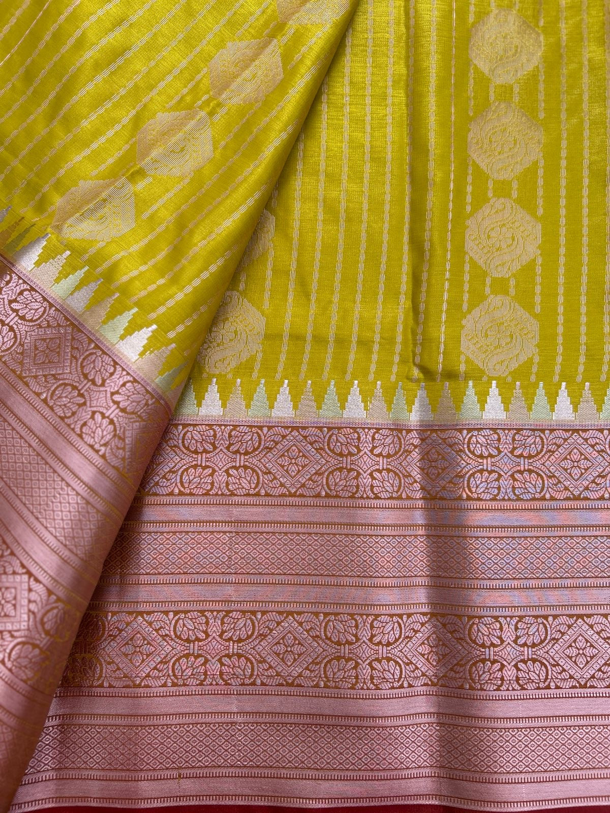 Traditional Semi Silk Saree with Contrast Border & Pallu
