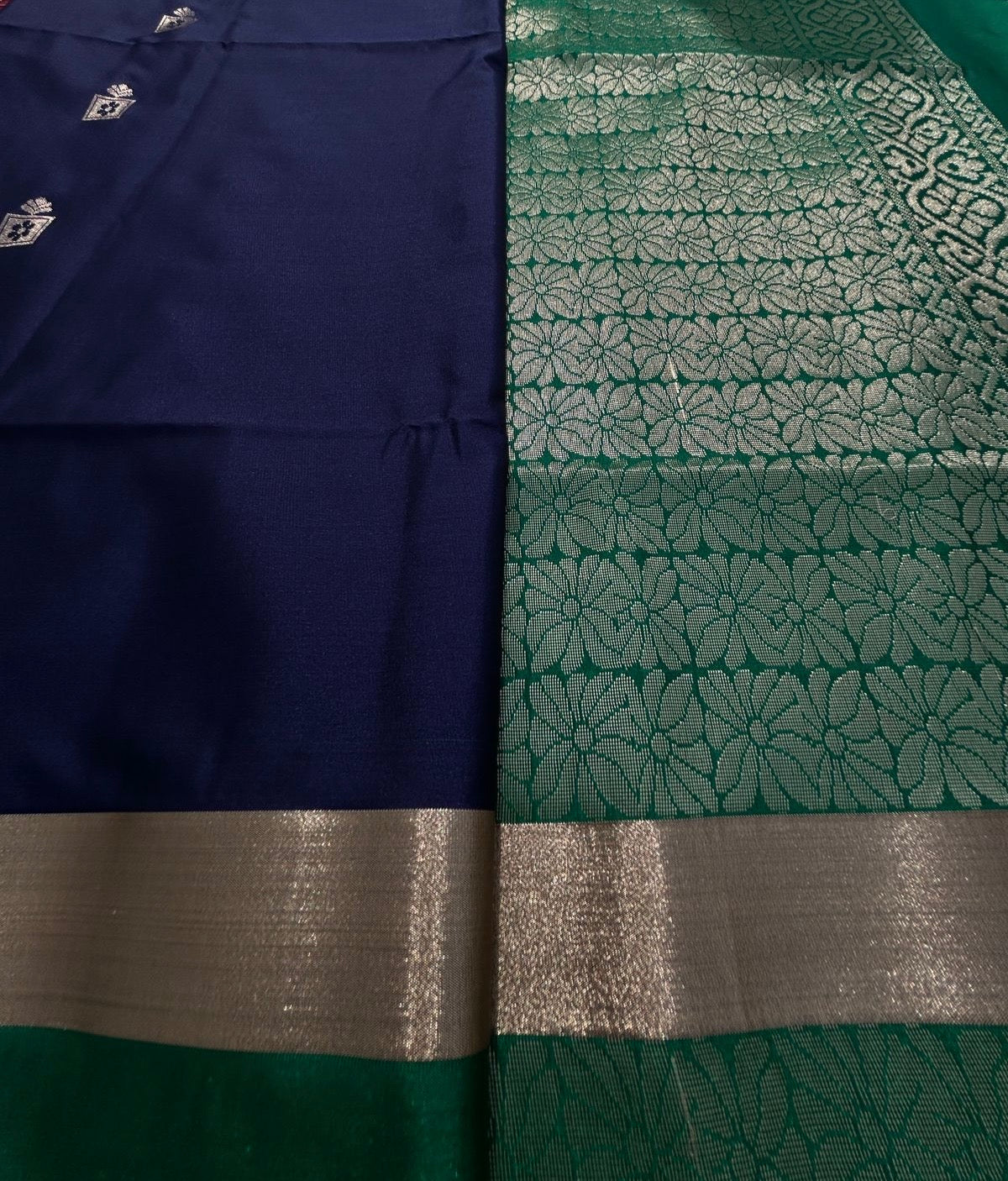 Traditional Semi Silk Saree with Contrast Border & Pallu
