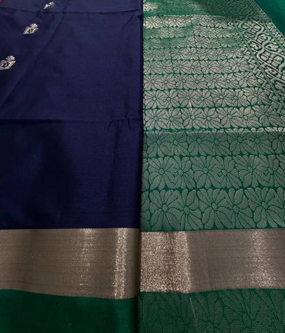 Traditional Semi Silk Saree with Contrast Border & Pallu