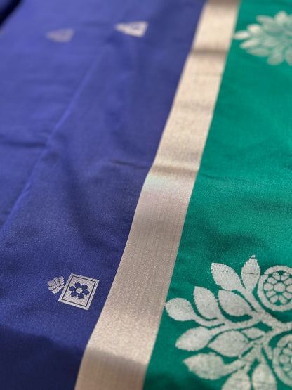 Traditional Semi Silk Saree with Contrast Border & Pallu