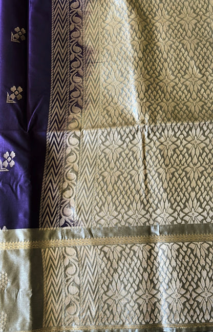 Traditional Semi Silk Saree with Contrast Border & Pallu